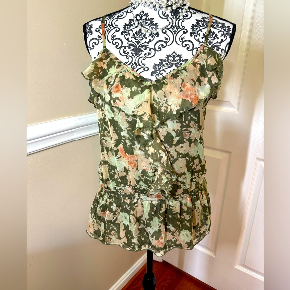 Mudd, sleeveless, flounce/boho top, size Lg